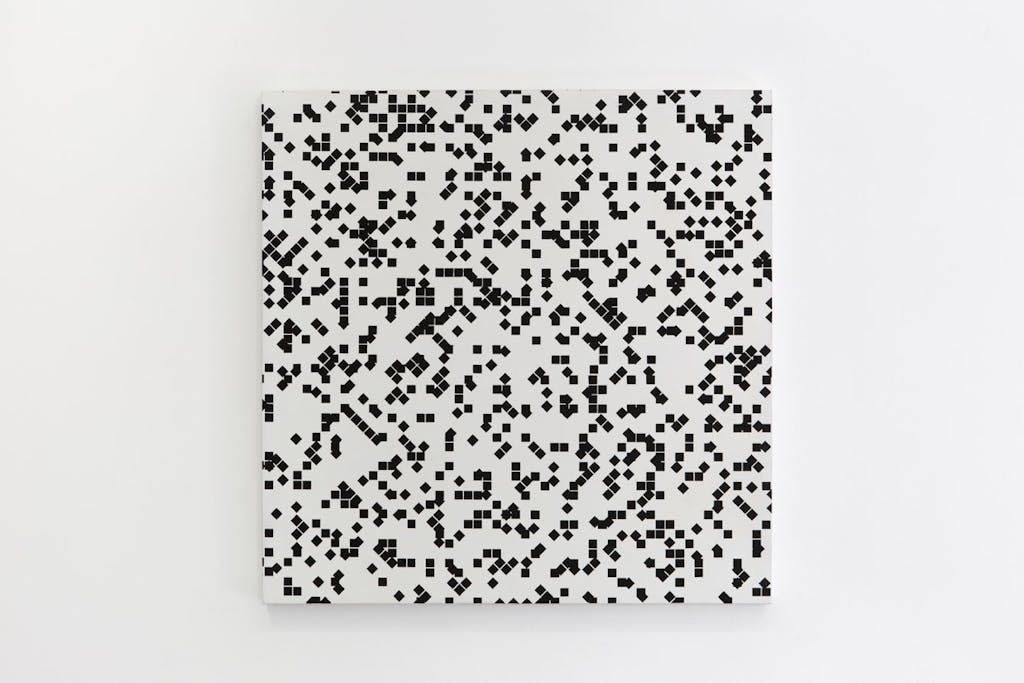 Répartition aléatoire de 20% de carrés, 2 fois : 0°, 45° - © kamel mennour