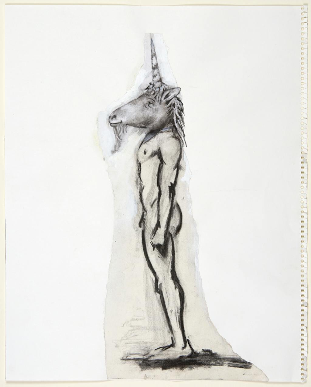 Martial Raysse
Le Prince Djem, 1989
Charcoal, acrylic and collages on paper
45,8 x 36,8 cm - © Mennour