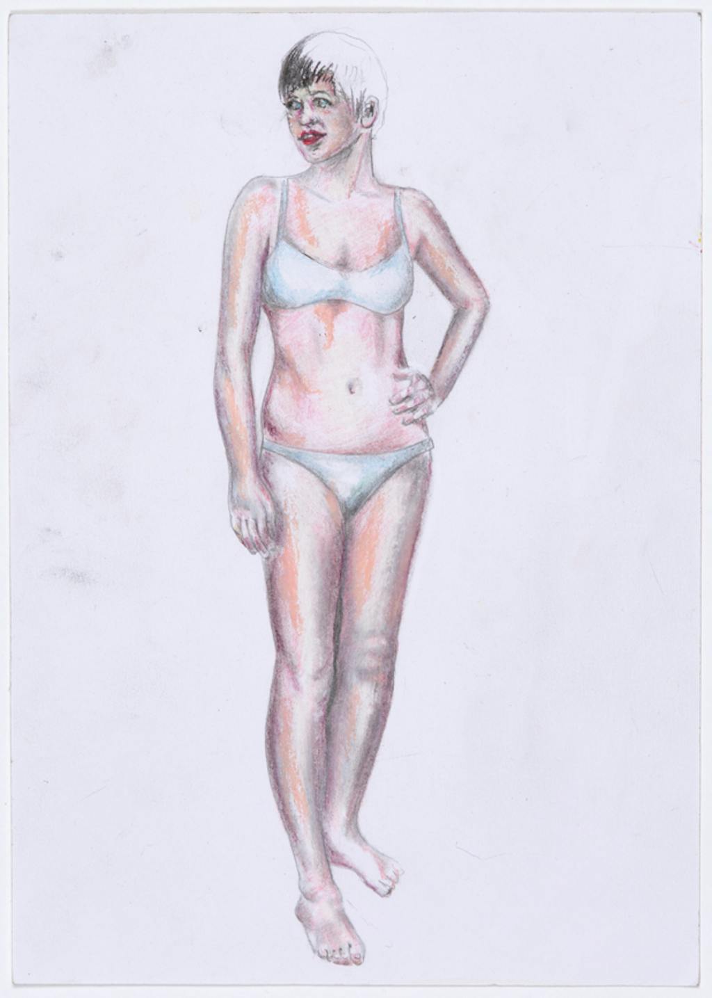 Martial Raysse
Émilie, pour Ici plage, 2010
Graphite, colored pencil, pastel and collage on paper
29.5 x 21 cm - © Mennour