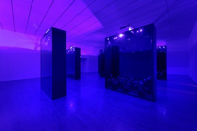 Hicham Berrada
Mesk-ellil, 2015
Installation
Ensemble of 7 stained glass terrariums, cestrum nocturnum, horticultural lighting, moonlight lighting, delay
250 x 200 x 50 cm each
250 x 500 x 500 cm overall
View of the exhibition " Collection ", MacLyon, Lyon, 2018 - © © Hicham Berrada
© Photo. Blaise Adilon
Courtesy the artist, MacLyon and kamel mennour, Paris/London, kamel mennour