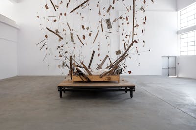 Petrit Halilaj
Shkrepëtima, 2018
View of the exhibition « Shkrepëtima » at Fondazione Merz, Torino, Italy, 2018
Shkrepëtima is a 3-parts project: a performance in Runik, Kosovo; a show at Paul Klee Zentrum, Bern, Switwerland, travelling to Fondazione Merz, Torino, Italy
Courtesy the Artist; ChertLüdde, Berlin; kamel mennour, Paris/London; Fondazione Merz, Torino - © Mennour